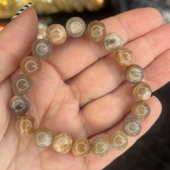 10mm Moonstone Sunstone mix Bracelet ✨ - Picture 6 of 7